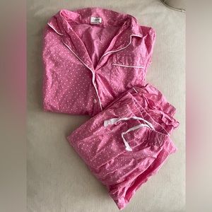 J. Crew Pink Polka Dot Pjs Set